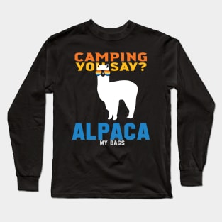 Camping alpaca vintage sunglasses Long Sleeve T-Shirt